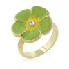 Light Blue Enamel Floral Ring