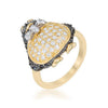 Jet Black Cubic Zirconia Penguin Ring