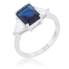 Classic Clear Sterling Silver Engagement Ring