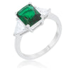 Classic Clear Sterling Silver Engagement Ring