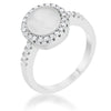 Patricia 0.3ct CZ Blue Cat's Eye Rhodium Classic Ring