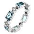 Mixed Aqua Bezel Eternity Ring