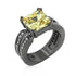 Hematite Yellow Cubic Zirconia Cocktail Ring