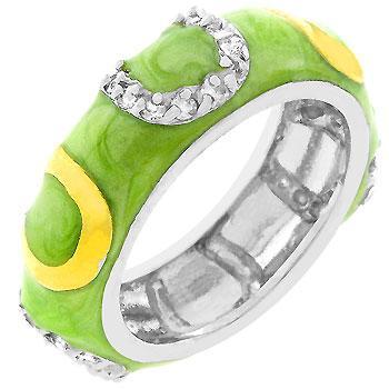 Double Pink Enamel Horseshoe Ring