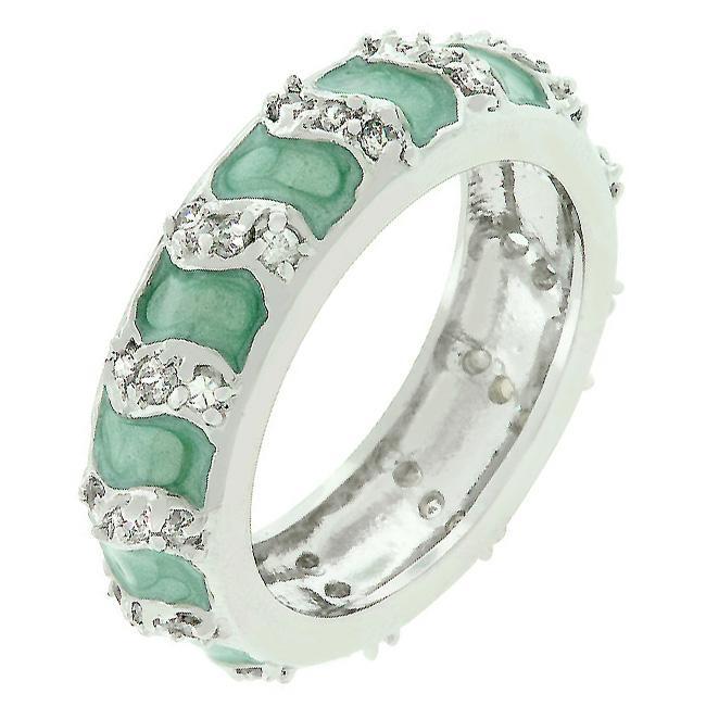 Gray Eternity Enamel Ring