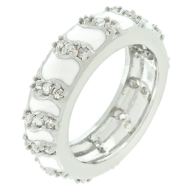 Gray Eternity Enamel Ring