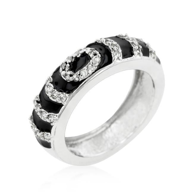 Garnet Enamel Ripple Ring