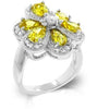 Yellow Cubic Zirconia Daisy Ring