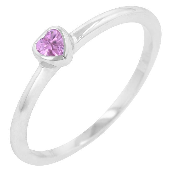 Clear Heart Solitaire Ring