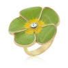 Light Blue Enamel Large Floral Ring