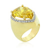 Yellow Pear Cubic Zirconia Cocktail Ring