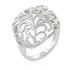 Rhodium Plated Finish Floral Filigree Ring