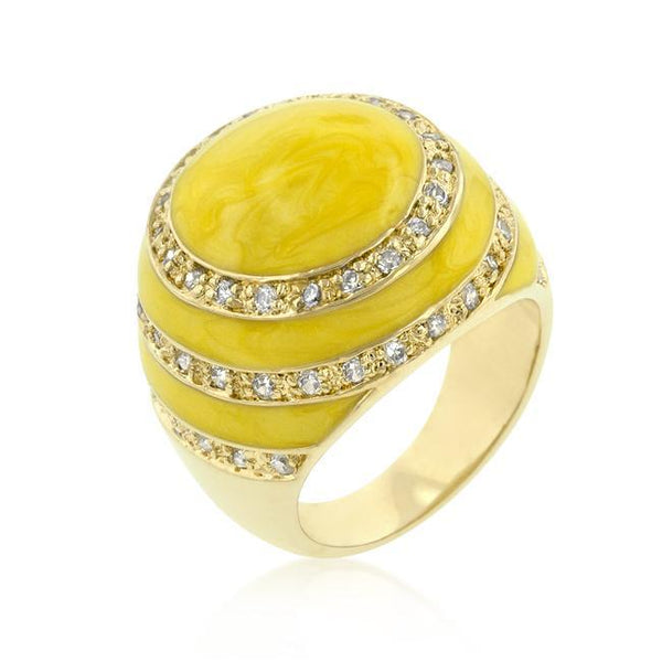 Yellow Enamel Egg Ring