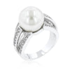 Simulated Gray Pearl Bridal Ring