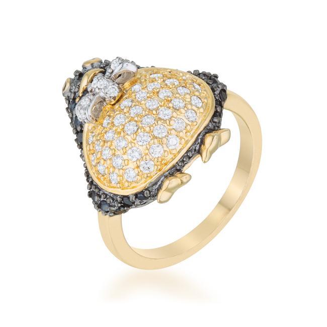 Jet Black Cubic Zirconia Penguin Ring
