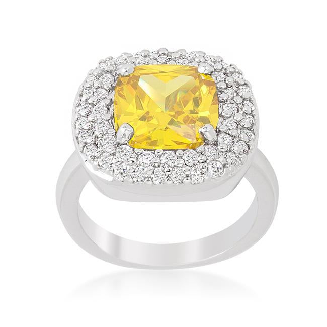 Micropave Red Bridal Cocktail Ring