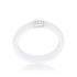 White Ceramic Band Ring With Cubic Zirconia