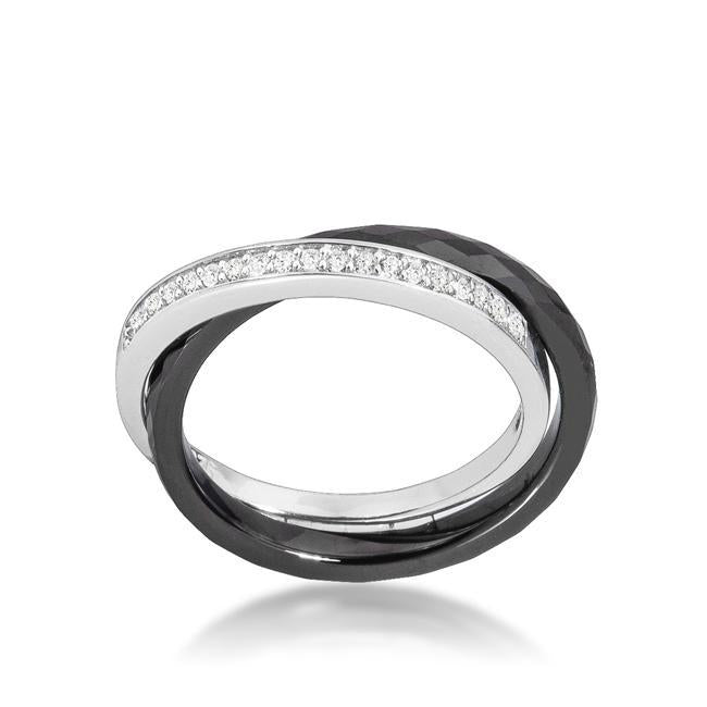 Double-Band Ceramic Eternity Ring - White