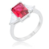 Classic Clear Rhodium Engagement Ring