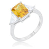 Classic Clear Rhodium Engagement Ring