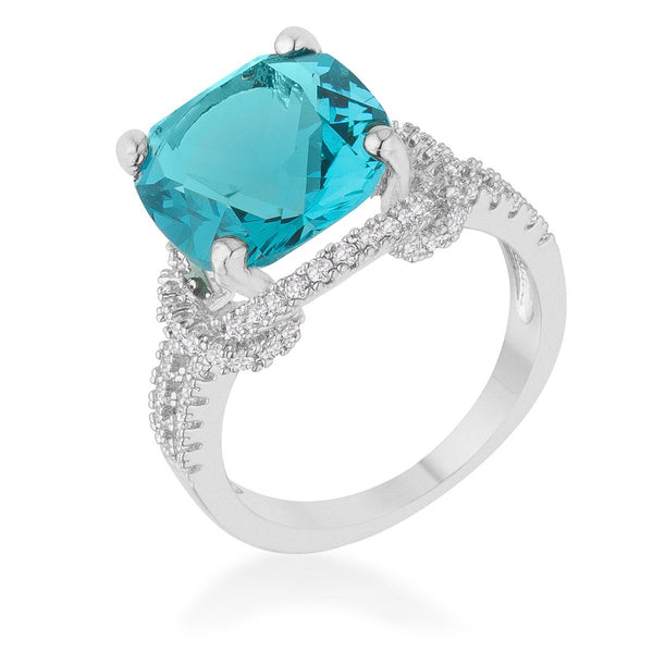 Charlene 6.2ct Ruby CZ Rhodium Classic Statement Ring