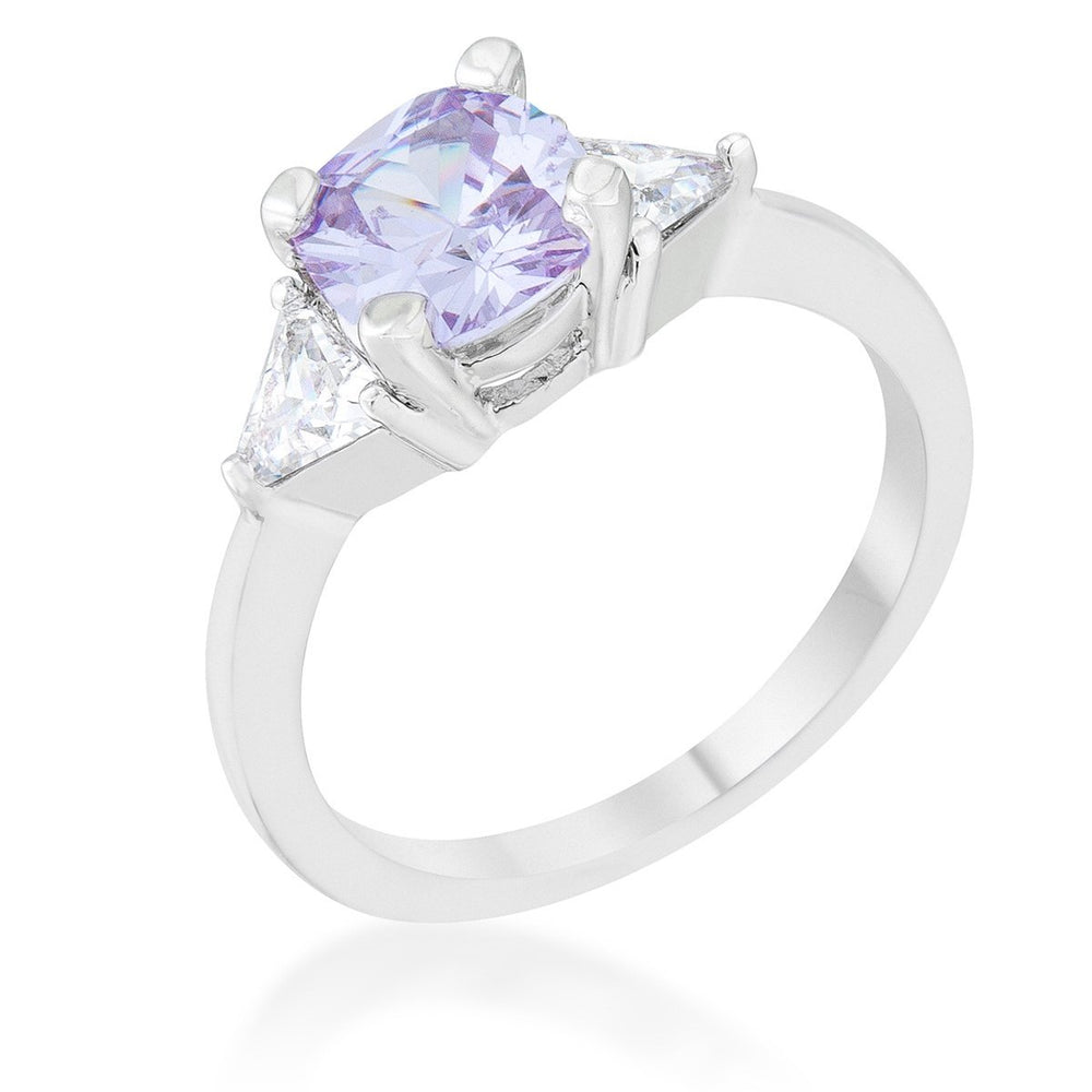 Shonda 1.8ct Clear CZ Rhodium Cushion Classic Statement Ring