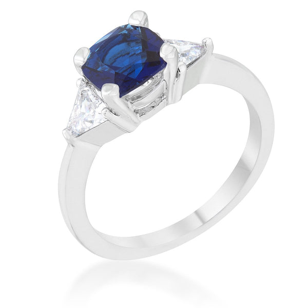 Shonda 1.8ct Clear CZ Rhodium Cushion Classic Statement Ring