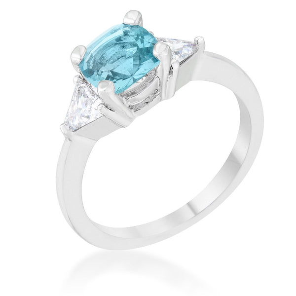 Shonda 1.8ct Clear CZ Rhodium Cushion Classic Statement Ring
