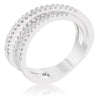 Lynn 0.25ct CZ Rhodium Twisted Trio Band Ring