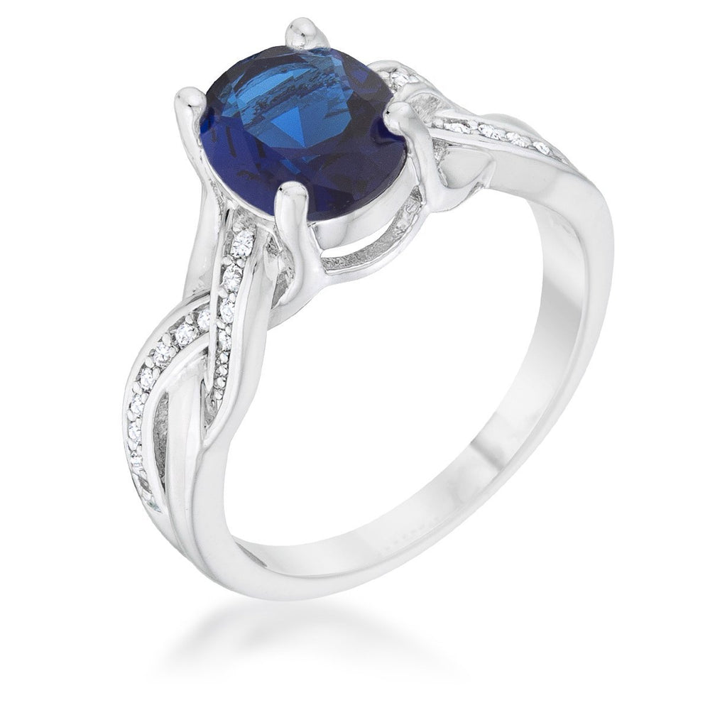 Justine 2ct CZ Rhodium Classic Oval Ring