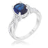 Justine 2ct CZ Rhodium Classic Oval Ring