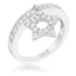 Star 0.25ct CZ Rhodium Simple Holiday Charm Band Ring