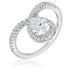 1.5Ct Rhodium Chevron Ring With Clear CZ