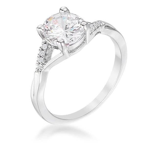 1.3Ct Rhodium Plated Simple Engagement Ring