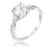 1.45Ct Rhodium Plated Classic Vine Engagement Ring