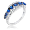 1.06Ct Rhodium & Hematite Plated Graduated Black & Clear CZ Half Eternity Ring